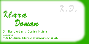 klara doman business card