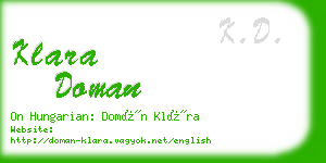 klara doman business card